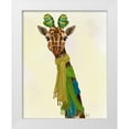 thumbnail image 1 of Fab Funky 12x14 White Modern Wood Framed Museum Art Print Titled - Giraffe and Scarves, 1 of 4