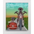 thumbnail image 1 of Fab Funky 12x14 White Modern Wood Framed Museum Art Print Titled - Great Dane Chopper and Sidecar, 1 of 4