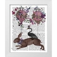 thumbnail image 1 of Fab Funky 12x14 White Modern Wood Framed Museum Art Print Titled - Hare Birdkeeper, Hot Air Balloon, 1 of 4