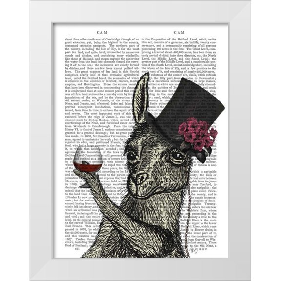 Fab Funky 12x14 White Modern Wood Framed Museum Art Print Titled - Llama Lush 2