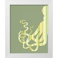 thumbnail image 1 of Fab Funky 12x14 White Modern Wood Framed Museum Art Print Titled - Octopus Striped on Green, 1 of 4