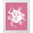 thumbnail image 1 of Fab Funky 12x14 White Modern Wood Framed Museum Art Print Titled - Octopus White on Pink c, 1 of 4