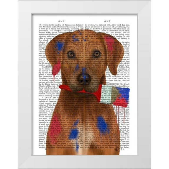 Fab Funky 12x14 White Modern Wood Framed Museum Art Print Titled - Rhodesian Ridgeback Painter