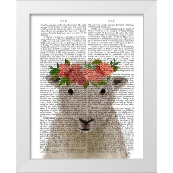 Fab Funky 12x14 White Modern Wood Framed Museum Art Print Titled - Sheep Bohemian 1 Book Print