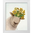 thumbnail image 1 of Fab Funky 12x14 White Modern Wood Framed Museum Art Print Titled - Sheep with Daffodil Crown, 1 of 4