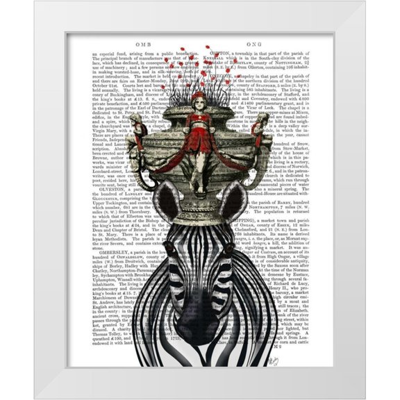 Fab Funky 12x14 White Modern Wood Framed Museum Art Print Titled - Zebra Head Trophy