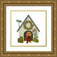 thumbnail image 1 of Fab Funky 15x15 Gold Ornate Wood Framed with Double Matting Museum Art Print Titled - Christmas Des - Christmas Kennel - Cottage, 1 of 4