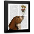 thumbnail image 1 of Fab Funky 15x18 Black Modern Framed Museum Art Print Titled - Basset Hound Ice Cream, 1 of 5