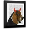 thumbnail image 1 of Fab Funky 15x18 Black Modern Framed Museum Art Print Titled - Basset Hound and Devil Horns, 1 of 5