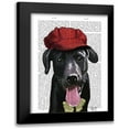 thumbnail image 1 of Fab Funky 15x18 Black Modern Framed Museum Art Print Titled - Black Labrador With Red Cap, 1 of 5