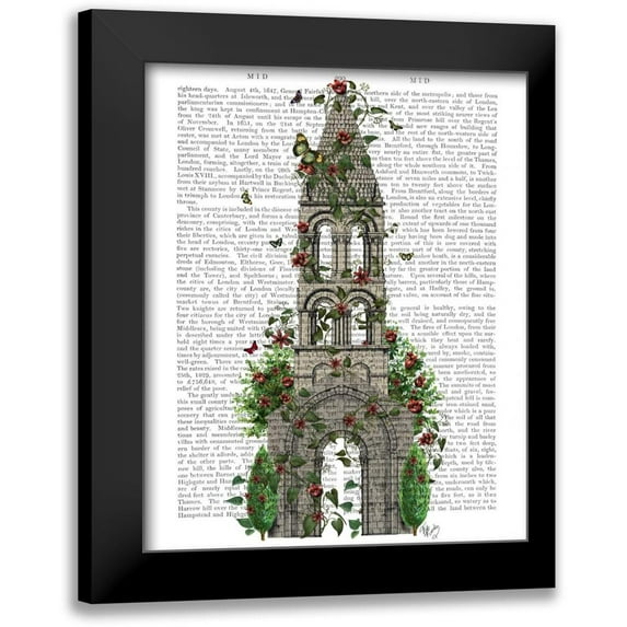 Fab Funky 15x18 Black Modern Framed Museum Art Print Titled - Butterfly Tower