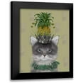 thumbnail image 1 of Fab Funky 15x18 Black Modern Framed Museum Art Print Titled - Cat, Pineapple Puss, 1 of 5