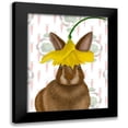 thumbnail image 1 of Fab Funky 15x18 Black Modern Framed Museum Art Print Titled - Daffodil Rabbit, 1 of 5
