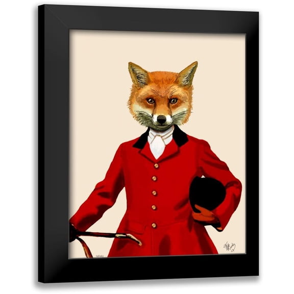Fab Funky 15x18 Black Modern Framed Museum Art Print Titled - Fox Hunter 2 Portrait