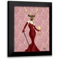 thumbnail image 1 of Fab Funky 15x18 Black Modern Framed Museum Art Print Titled - Glamour Deer in Marsala, 1 of 5