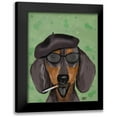 thumbnail image 1 of Fab Funky 15x18 Black Modern Framed Museum Art Print Titled - Hipster Dachshund, 1 of 5