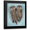 thumbnail image 1 of Fab Funky 15x18 Black Modern Framed Museum Art Print Titled - Otters Holding Hands, 1 of 5