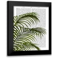 thumbnail image 1 of Fab Funky 15x18 Black Modern Framed Museum Art Print Titled - Palm Leaf 1, Green On White, 1 of 5