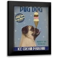 thumbnail image 1 of Fab Funky 15x18 Black Modern Framed Museum Art Print Titled - Pug, Fawn, Ice Cream, 1 of 5