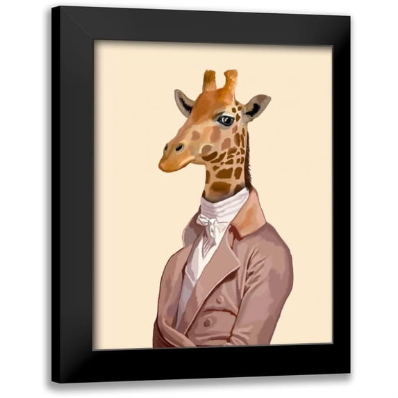 Fab Funky 15x18 Black Modern Framed Museum Art Print Titled - Regency Giraffe