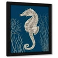 thumbnail image 1 of Fab Funky 15x18 Black Modern Wood Framed Wall Art Titled - Silver Grey Seahorses on Blueb, 1 of 6
