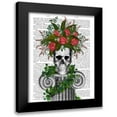 thumbnail image 1 of Fab Funky 15x18 Black Modern Framed Museum Art Print Titled - Skull with Roses and Berries, 1 of 5