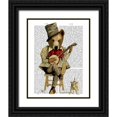 thumbnail image 1 of Fab Funky 15x18 Black Ornate Wood Framed with Double Matting Museum Art Print Titled - Banjo Bear, 1 of 4