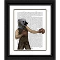thumbnail image 1 of Fab Funky 15x18 Black Ornate Wood Framed with Double Matting Museum Art Print Titled - Boxing Bulldog Portrait, 1 of 4