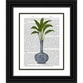thumbnail image 1 of Fab Funky 15x18 Black Ornate Wood Framed with Double Matting Museum Art Print Titled - Chinoiserie Vase 3, With Plant Book Print, 1 of 4