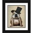 thumbnail image 1 of Fab Funky 15x18 Black Ornate Wood Framed with Double Matting Museum Art Print Titled - English Bulldog, Formal Hound and Hat, 1 of 4