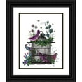 thumbnail image 1 of Fab Funky 15x18 Black Ornate Wood Framed with Double Matting Museum Art Print Titled - Flower Birdcage 2, 1 of 4