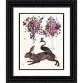 thumbnail image 1 of Fab Funky 15x18 Black Ornate Wood Framed with Double Matting Museum Art Print Titled - Hare Birdkeeper, Hot Air Balloon, 1 of 4