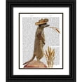 thumbnail image 1 of Fab Funky 15x18 Black Ornate Wood Framed with Double Matting Museum Art Print Titled - Meerkat Cowboy, 1 of 4