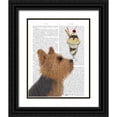 thumbnail image 1 of Fab Funky 15x18 Black Ornate Wood Framed with Double Matting Museum Art Print Titled - Yorkshire Terrier Ice Cream, 1 of 4