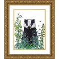 thumbnail image 1 of Fab Funky 15x18 Gold Ornate Wood Framed with Double Matting Museum Art Print Titled - Badger In The Garden, 1 of 4