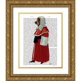 thumbnail image 1 of Fab Funky 15x18 Gold Ornate Wood Framed with Double Matting Museum Art Print Titled - Basset Hound Judge Full, 1 of 4