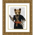 thumbnail image 1 of Fab Funky 15x18 Gold Ornate Wood Framed with Double Matting Museum Art Print Titled - Bear in Blue Robes, 1 of 4