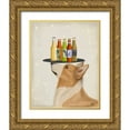 thumbnail image 1 of Fab Funky 15x18 Gold Ornate Wood Framed with Double Matting Museum Art Print Titled - Corgi Tan White Beer Lover, 1 of 4