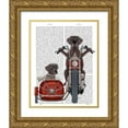 thumbnail image 1 of Fab Funky 15x18 Gold Ornate Wood Framed with Double Matting Museum Art Print Titled - Great Dane Chopper and Sidecar, 1 of 4