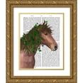 thumbnail image 1 of Fab Funky 15x18 Gold Ornate Wood Framed with Double Matting Museum Art Print Titled - Horse Chestnut with Ivy, 1 of 4