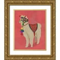 thumbnail image 1 of Fab Funky 15x18 Gold Ornate Wood Framed with Double Matting Museum Art Print Titled - Llama Traditional 2, Full, 1 of 4