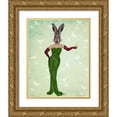 thumbnail image 1 of Fab Funky 15x18 Gold Ornate Wood Framed with Double Matting Museum Art Print Titled - Rabbit Green Dress, 1 of 4