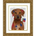thumbnail image 1 of Fab Funky 15x18 Gold Ornate Wood Framed with Double Matting Museum Art Print Titled - Rhodesian Ridgeback Painter, 1 of 4