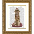 thumbnail image 1 of Fab Funky 15x18 Gold Ornate Wood Framed with Double Matting Museum Art Print Titled - Yellow Labrador and Tiara, Full, 1 of 4