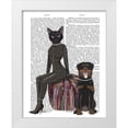 thumbnail image 1 of Fab Funky 15x18 White Modern Wood Framed Museum Art Print Titled - Black Cat and Rottweiler Book Print, 1 of 4