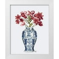 thumbnail image 1 of Fab Funky  15x18 White Modern Wood Framed Museum Art Print Titled - Chinoiserie Arabian Star Red-Blue Vase, 1 of 4
