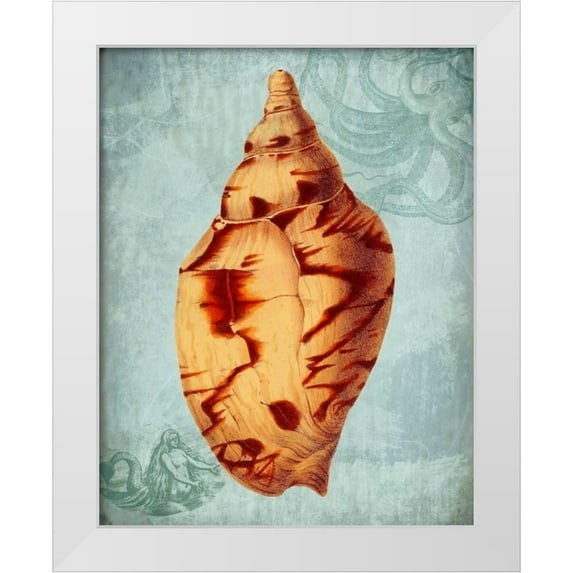 Fab Funky 15x18 White Modern Wood Framed Museum Art Print Titled - Coastal Life Collection 2 d