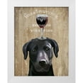 thumbnail image 1 of Fab Funky 15x18 White Modern Wood Framed Museum Art Print Titled - Dog Au Vin, Black Labrador, 1 of 4