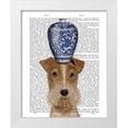 thumbnail image 1 of Fab Funky 15x18 White Modern Wood Framed Museum Art Print Titled - Fox Terrier with Blue Vase, 1 of 4