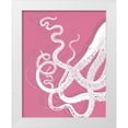 thumbnail image 1 of Fab Funky 15x18 White Modern Wood Framed Museum Art Print Titled - Octopus White on Pink b, 1 of 4